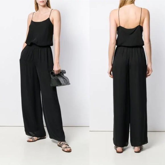 silk wide leg jumpsuit